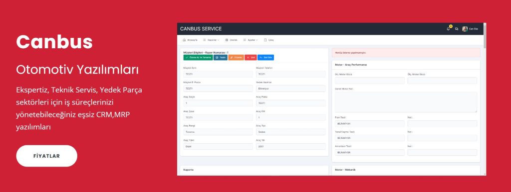 Canbus Oto Servis Yazılımı