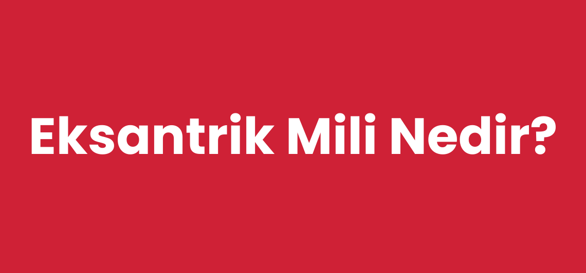 Eksantrik Mili Nedir?